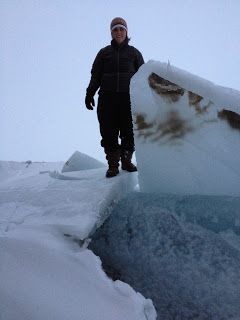 Alli atop the ice ridge