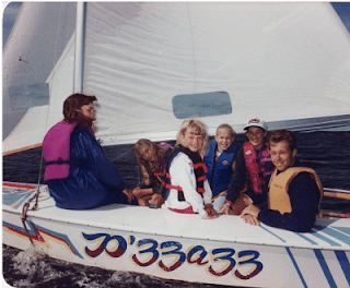 Sailing on the P'zzazz in 1993