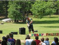 Taylor Hines playing guitar at Foley Follies