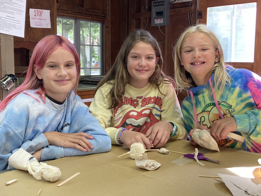 Campers crafting at summer camp