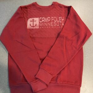 Red Quilted Crew Neck Sweatshirt